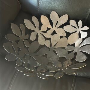 Elegant Silver Floral Wall or center piece Sculpture